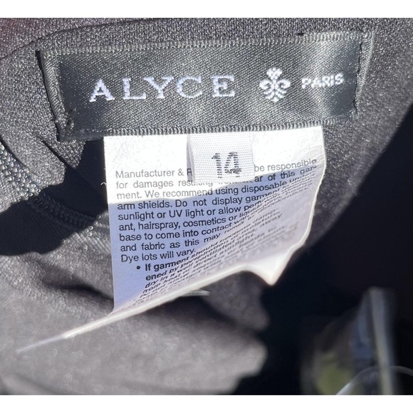 Alyce Paris Dress Womens 14 Black Sequin Beaded Strapless Sweetheart Mini Party - Picture 11 of 12